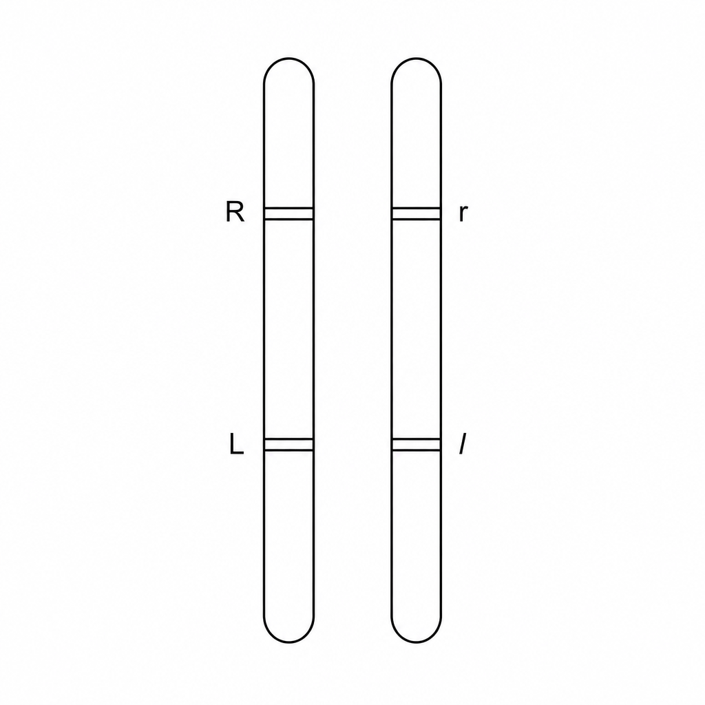 Homologous chromosomes representing autosomal linkage