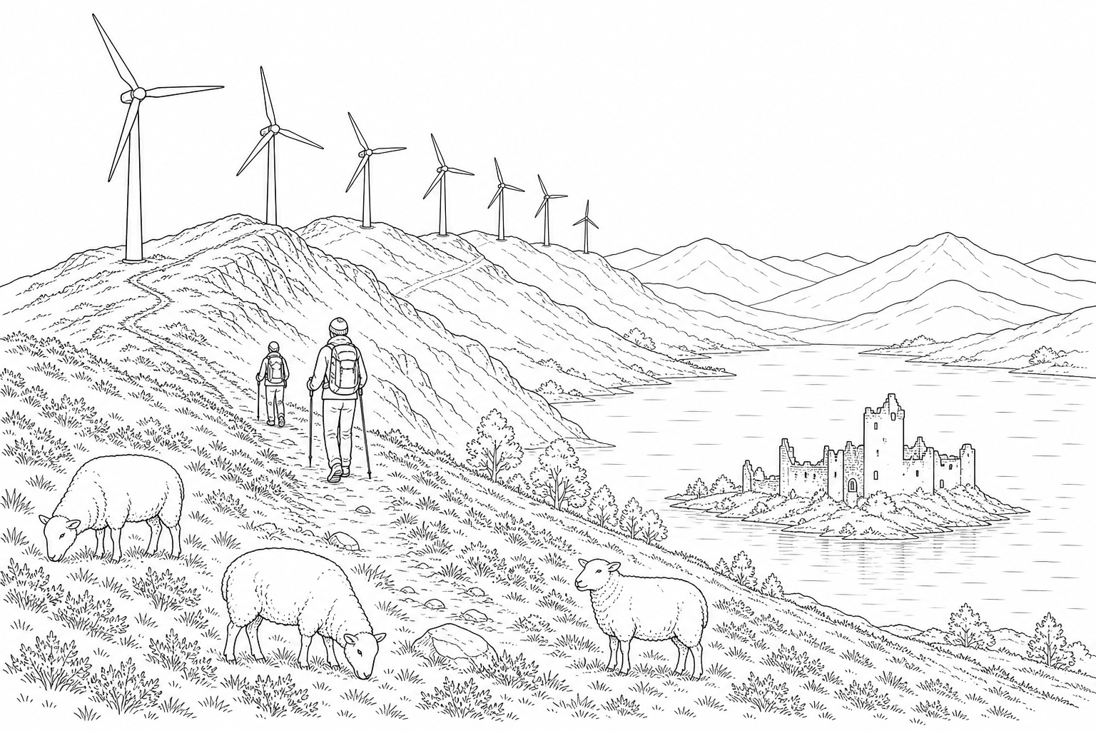 Figure 3b: A wind farm development in a rugged upland landscape.