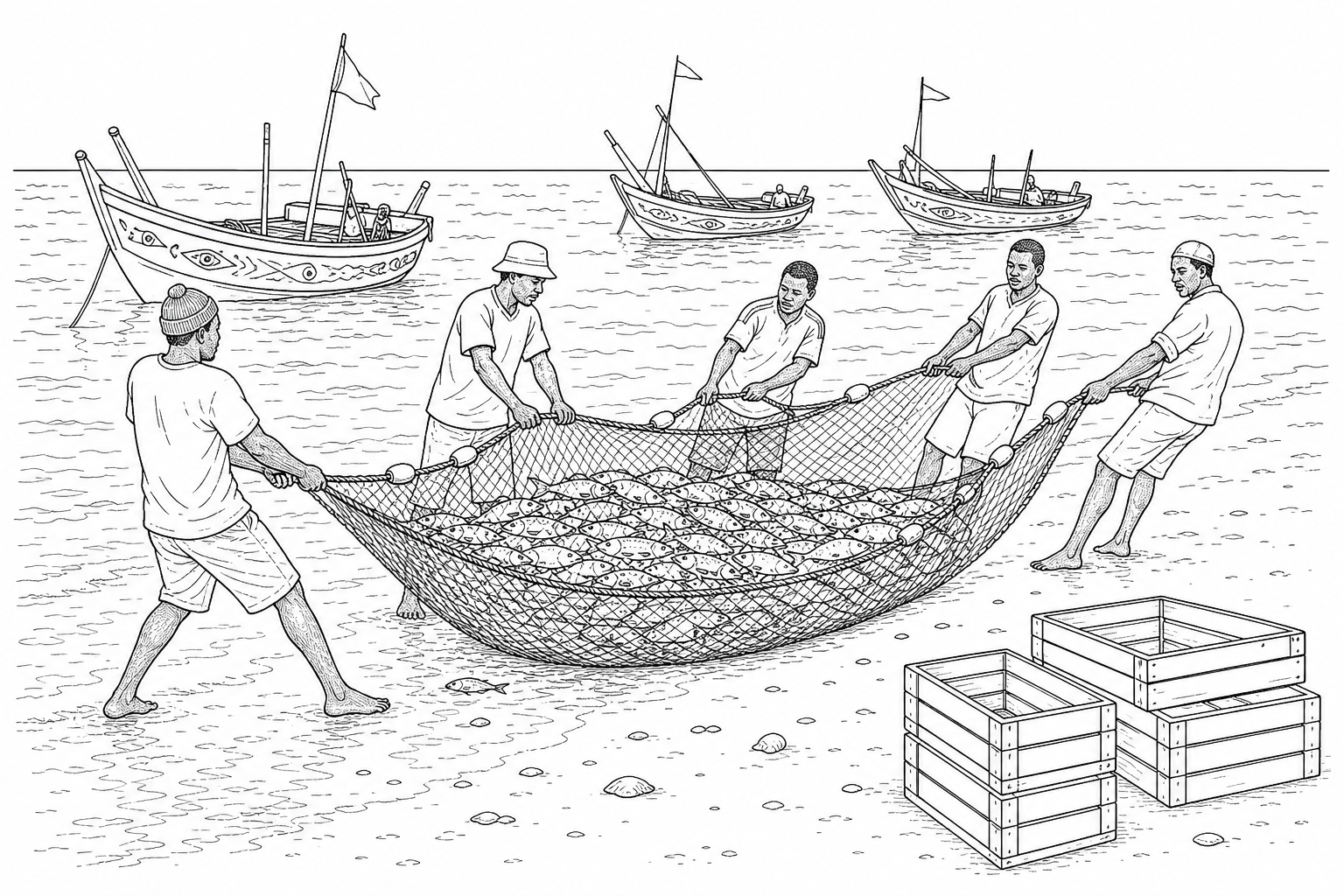 Figure 1: Traditional coastal fishing in Senegal