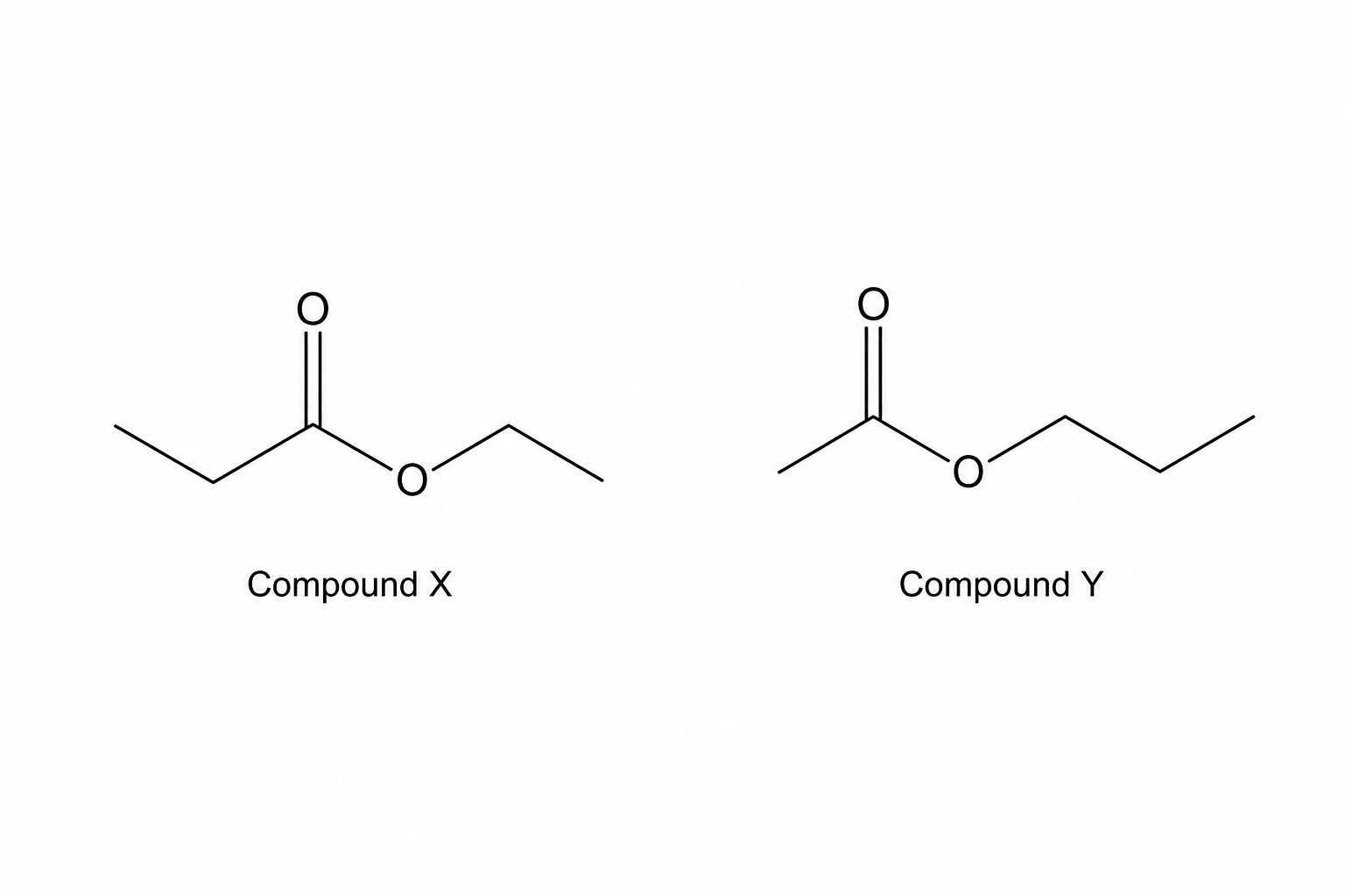 Skeletal formulas of Compound X and Compound Y
