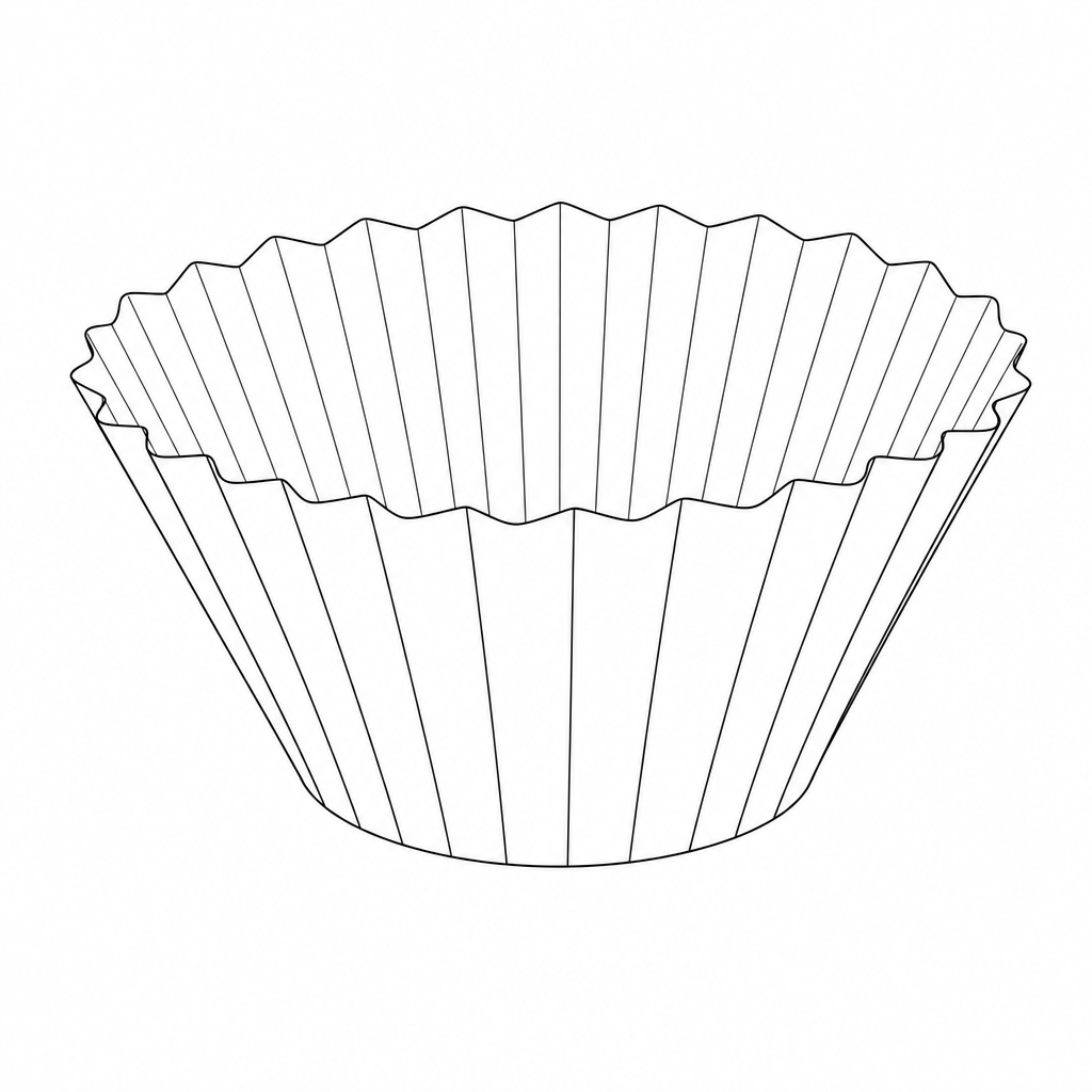 A single basket-shaped paper coffee filter showing its wide, pleated circular opening and flat circular base.