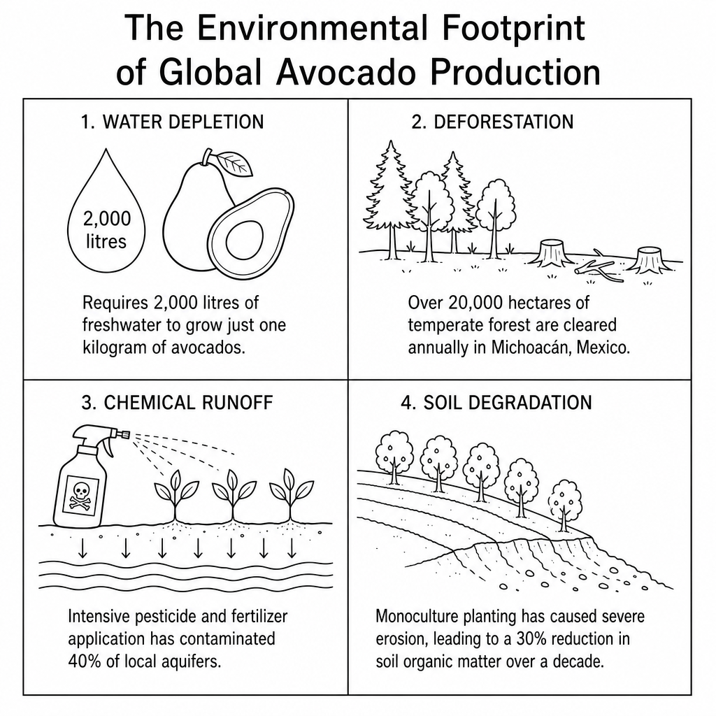 Fig. 1: The Environmental Footprint of Global Avocado Production