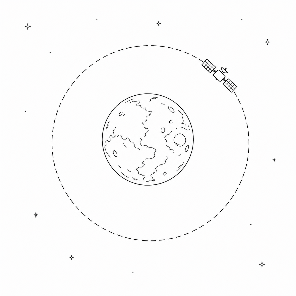 Figure 1: Satellite Ares-V orbiting Mars