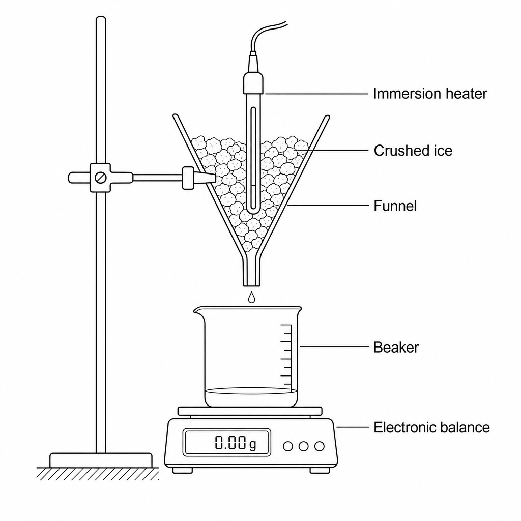 Latent heat of fusion experimental setup