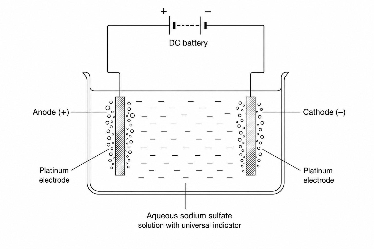 Electrolysis of aqueous sodium sulfate