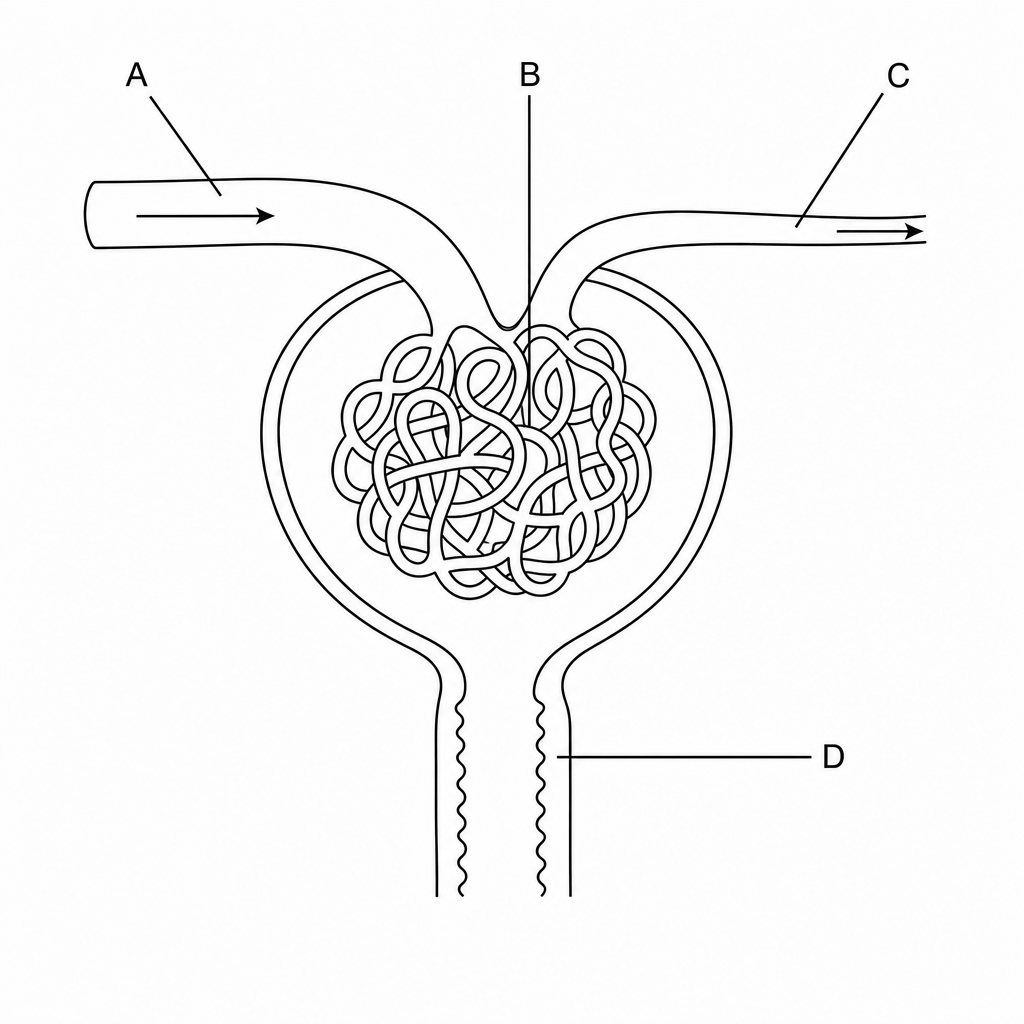 Diagram of a renal corpuscle