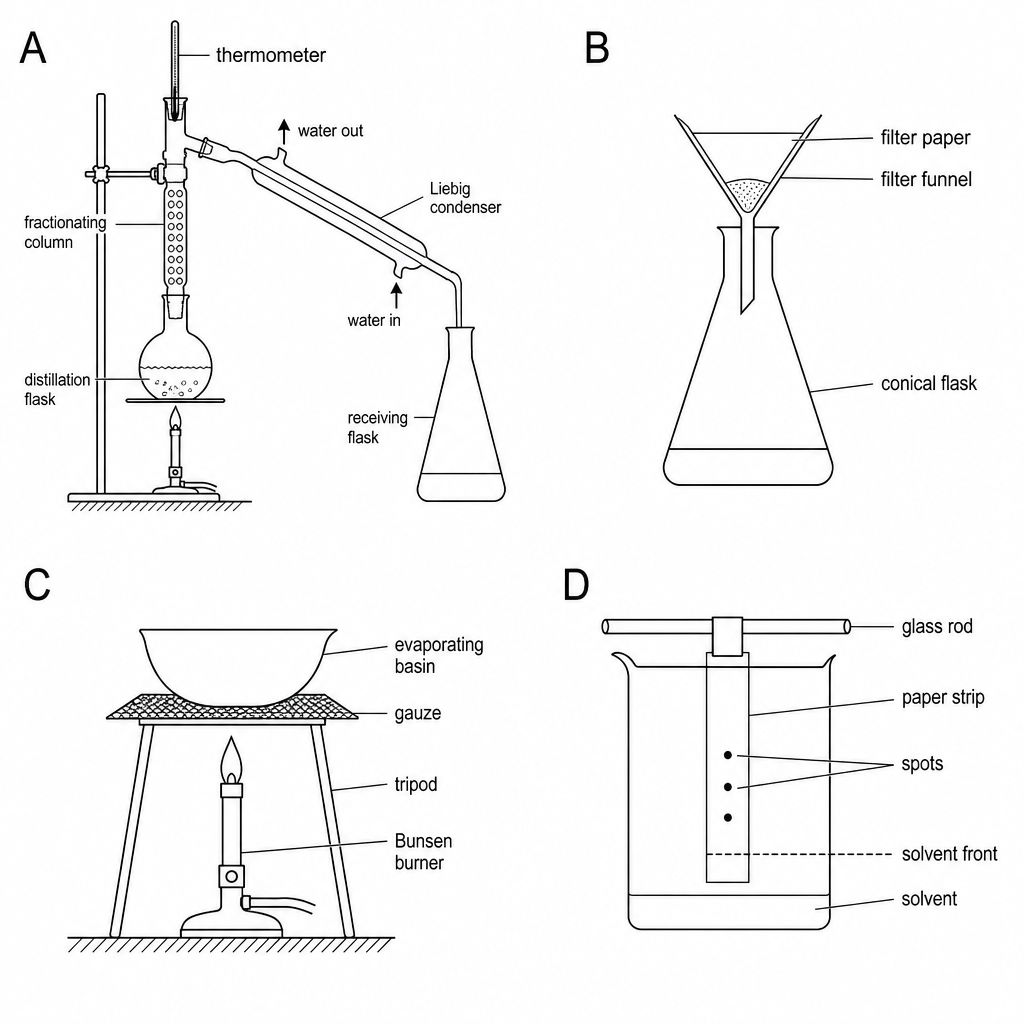 Laboratory separation equipment setups