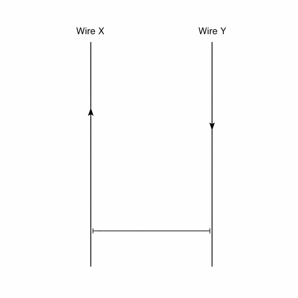 Two vertical parallel wires.