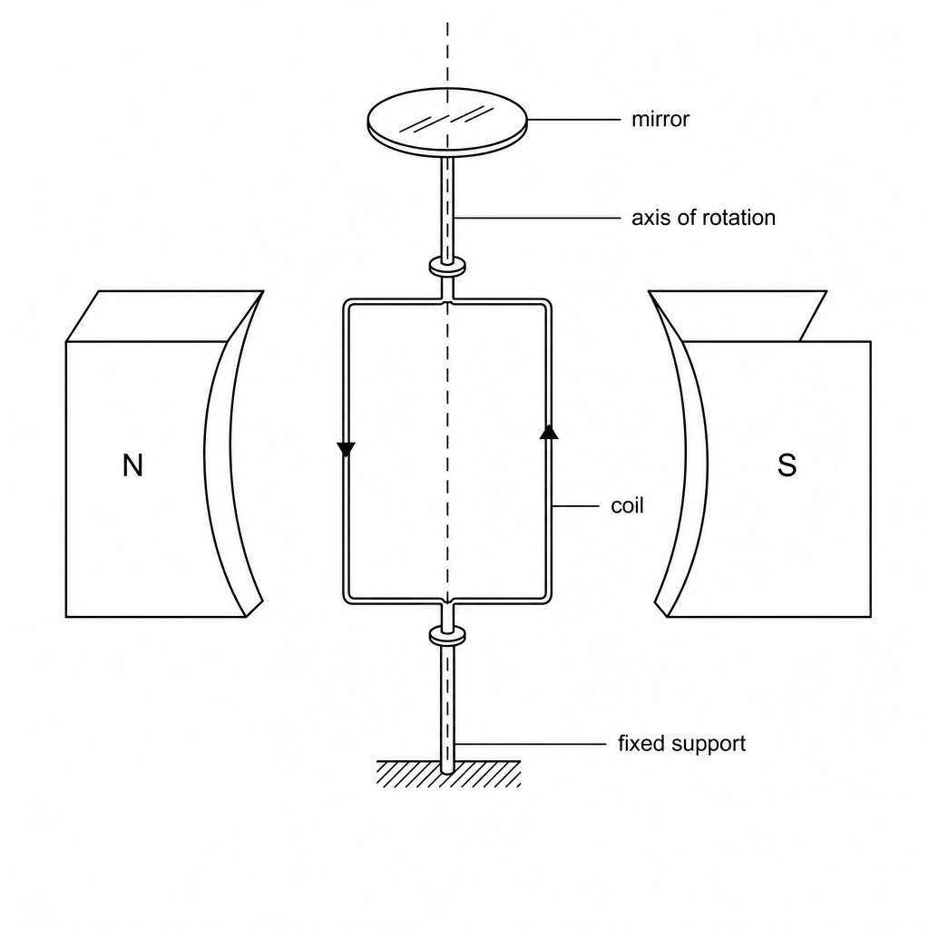 An optical mirror galvanometer setup.