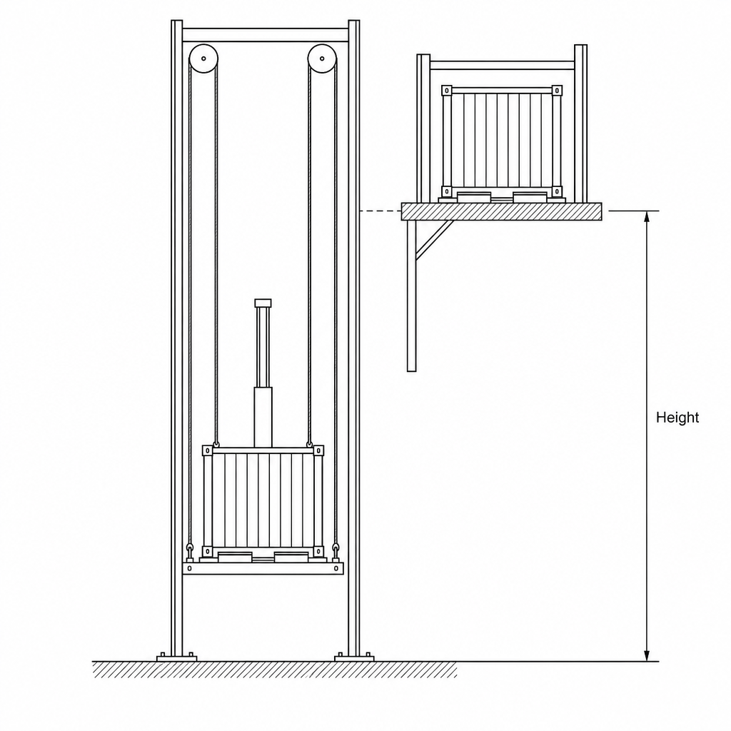 Vertical warehouse lift mechanism