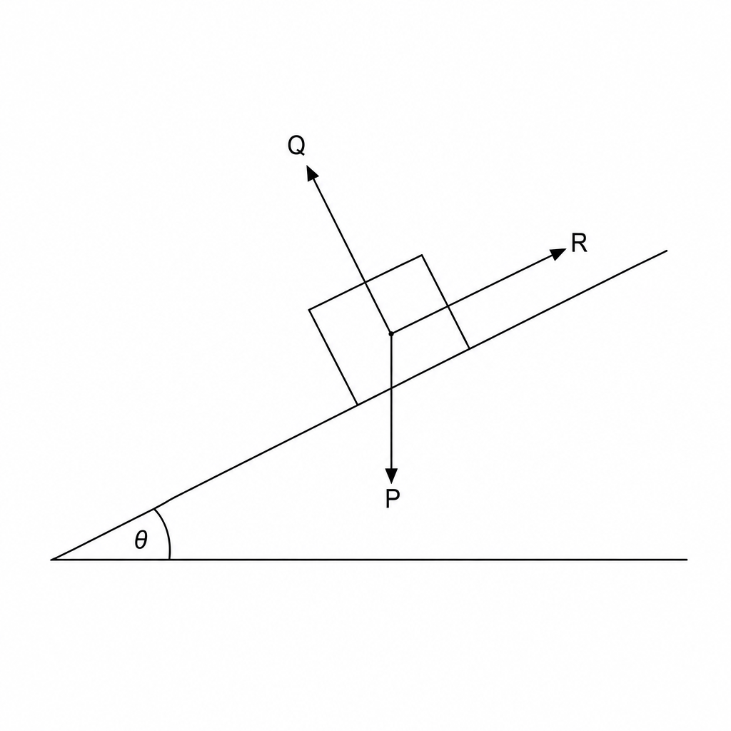 Block sliding down a rough ramp