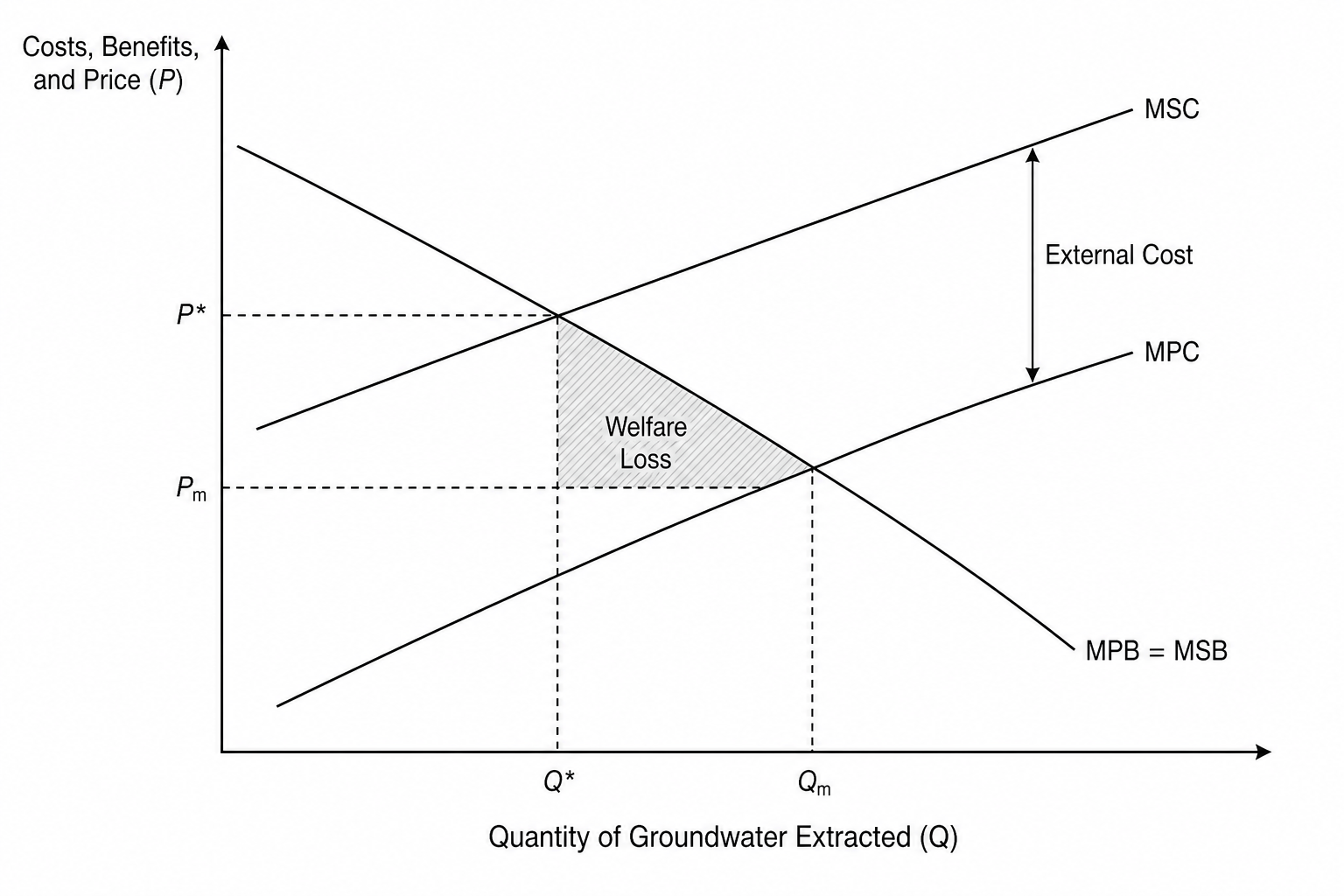 Negative Externality of Production Diagram