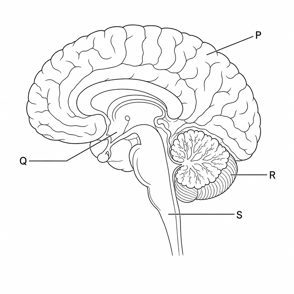 Sagittal section of the human brain