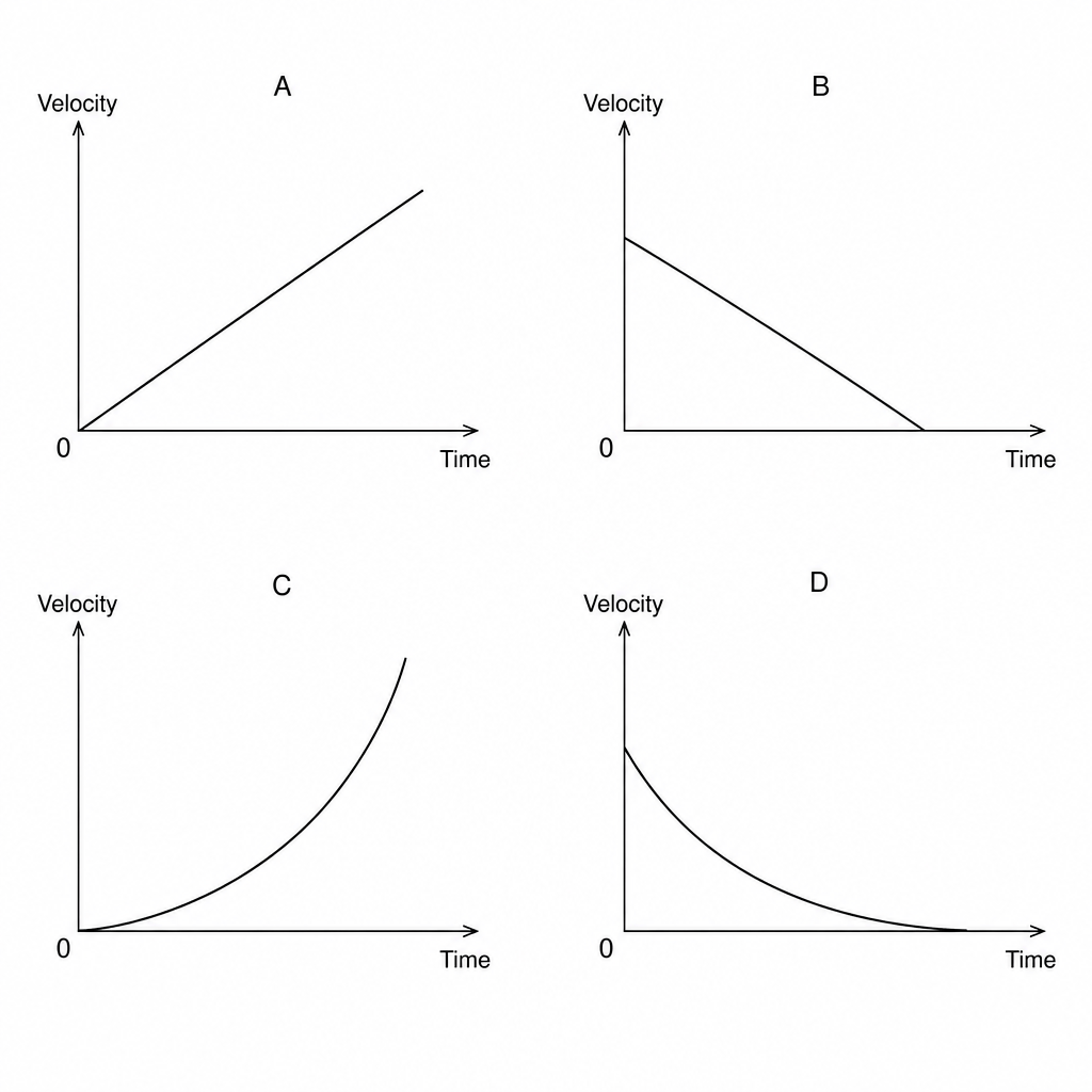 Four velocity-time graphs