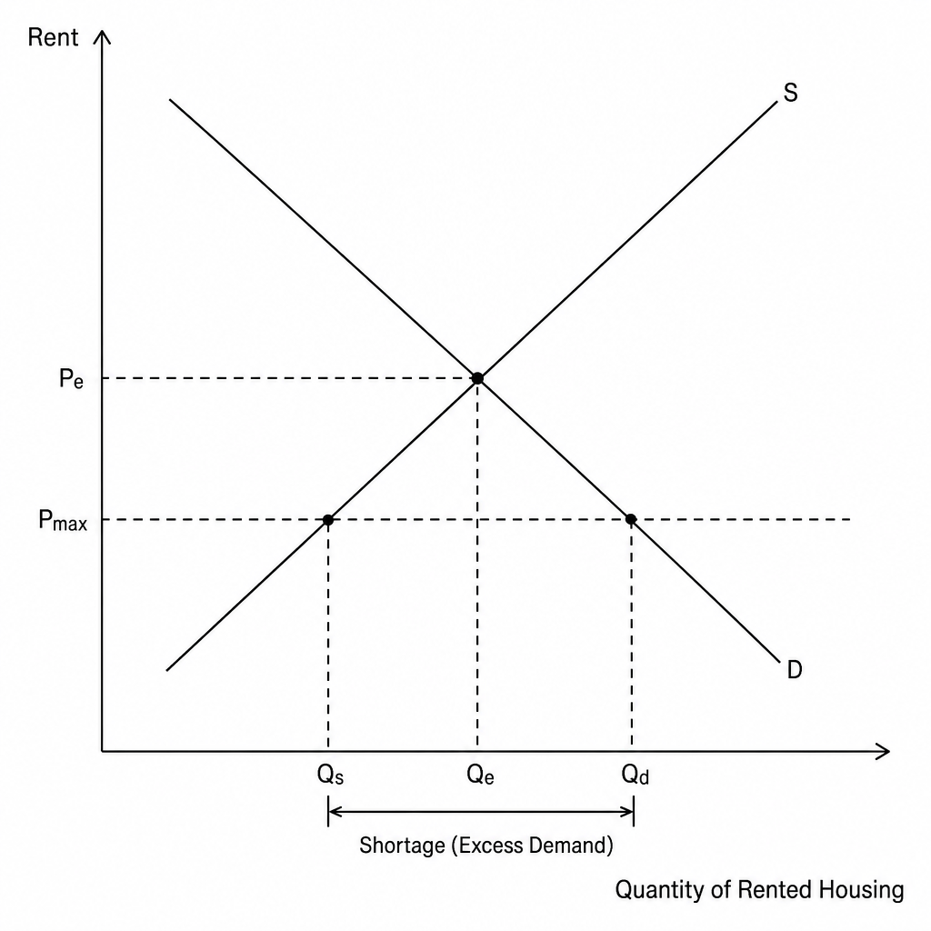 Rent Control Maximum Price Diagram