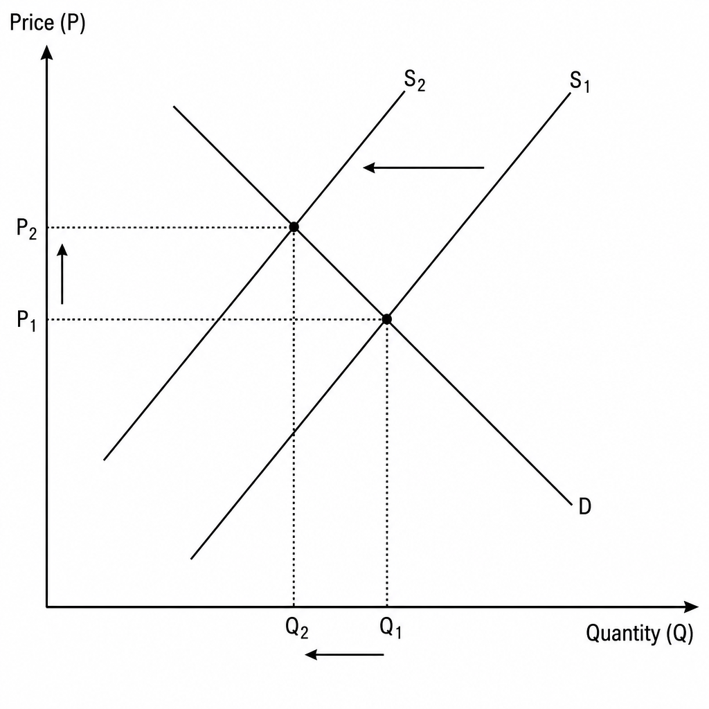 A supply and demand diagram showing the market for Antarctic krill.