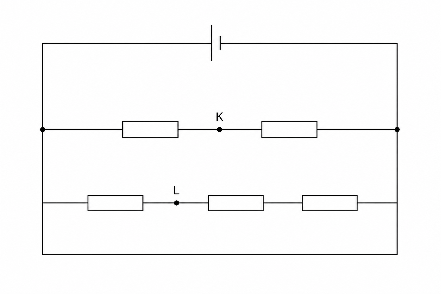 Circuit diagram with two parallel branches