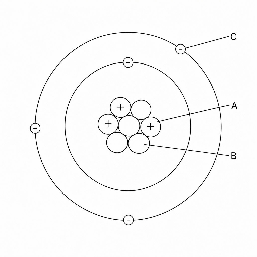 Simplified model of a neutral lithium-6 atom
