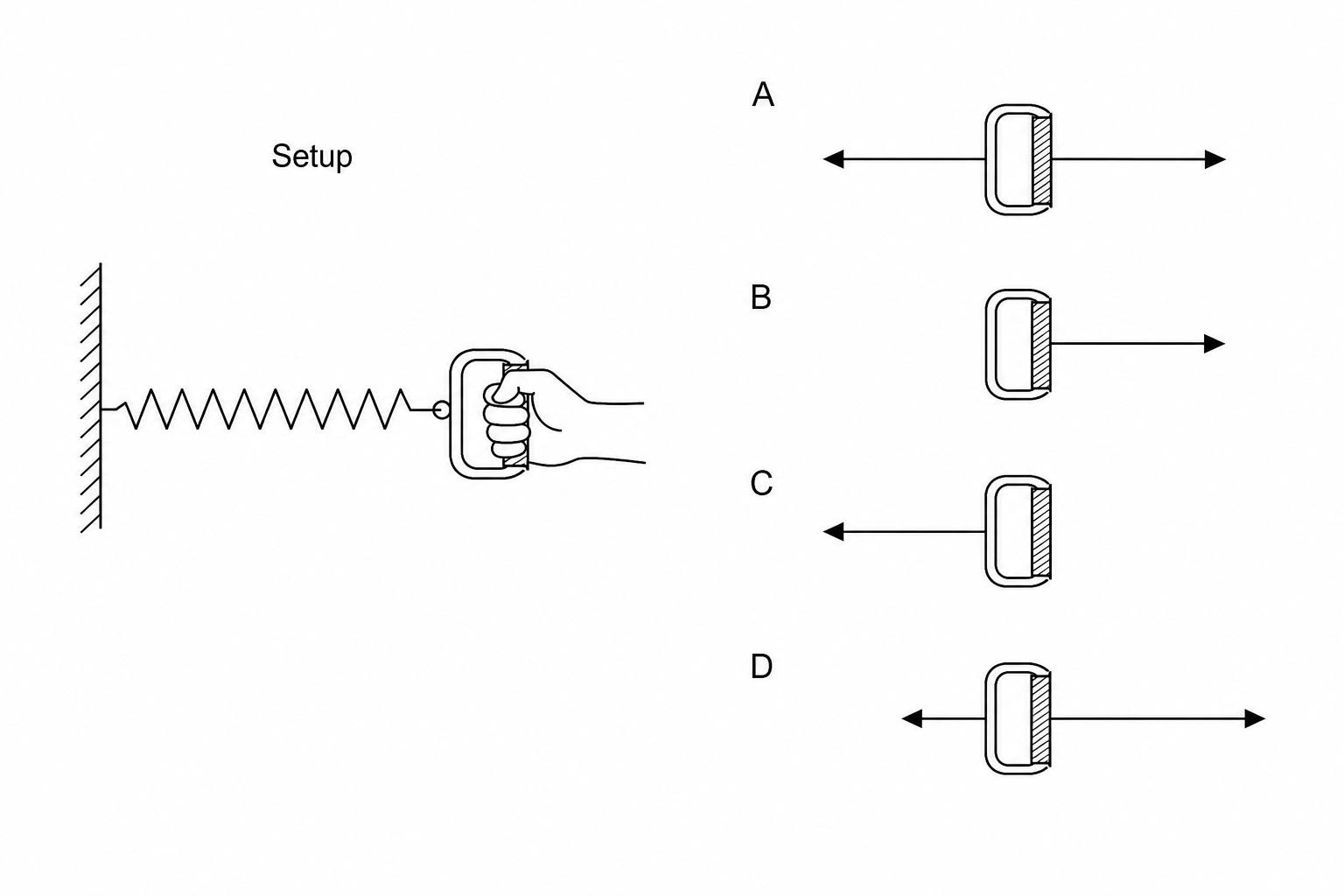 Spring exercise device and force diagrams