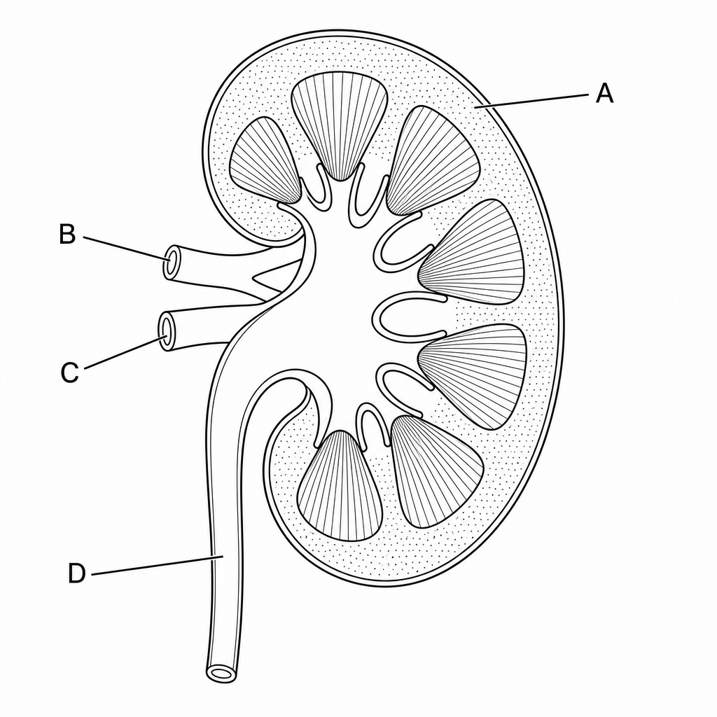 Kidney section diagram