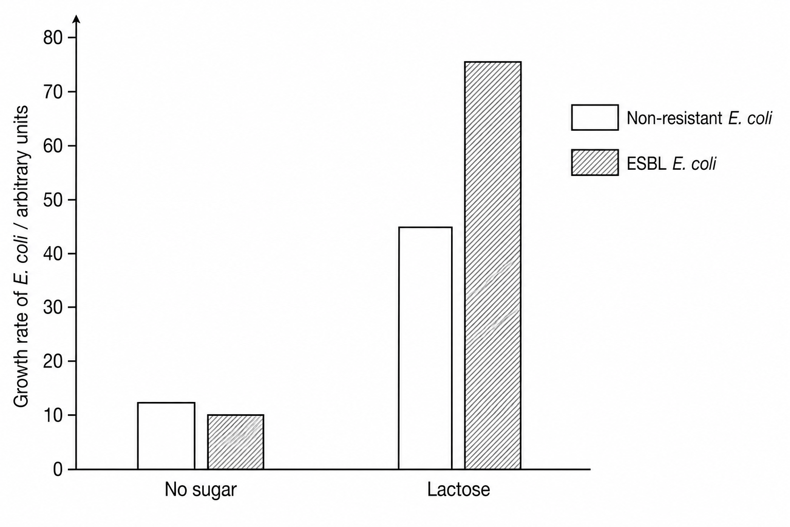 Figure 1: Bar chart showing growth rate of E. coli