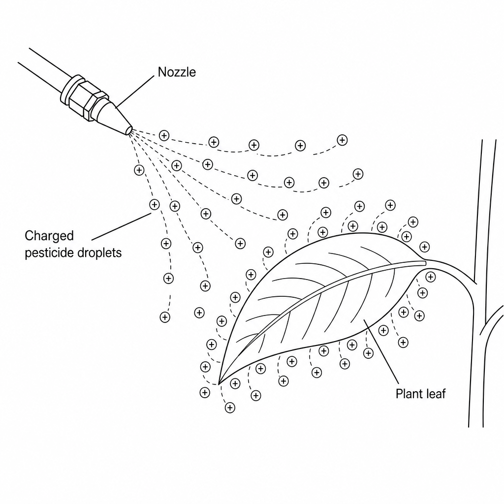 Electrostatic crop sprayer diagram