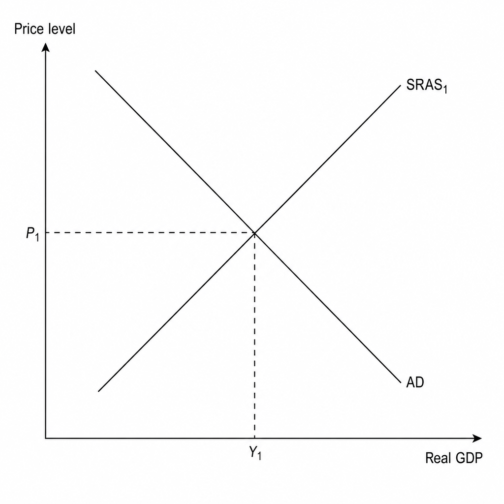 An AD/SRAS diagram representing the Canadian economy.