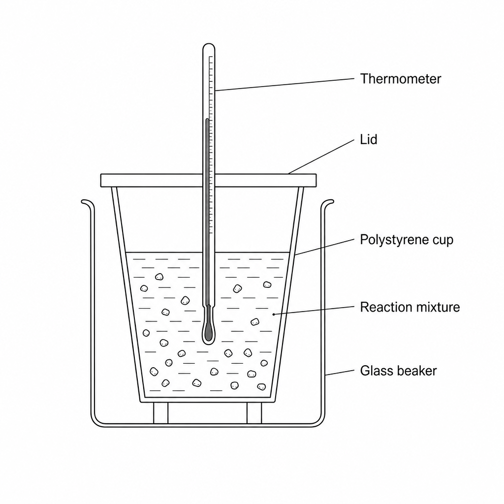 Displacement reaction calorimeter setup