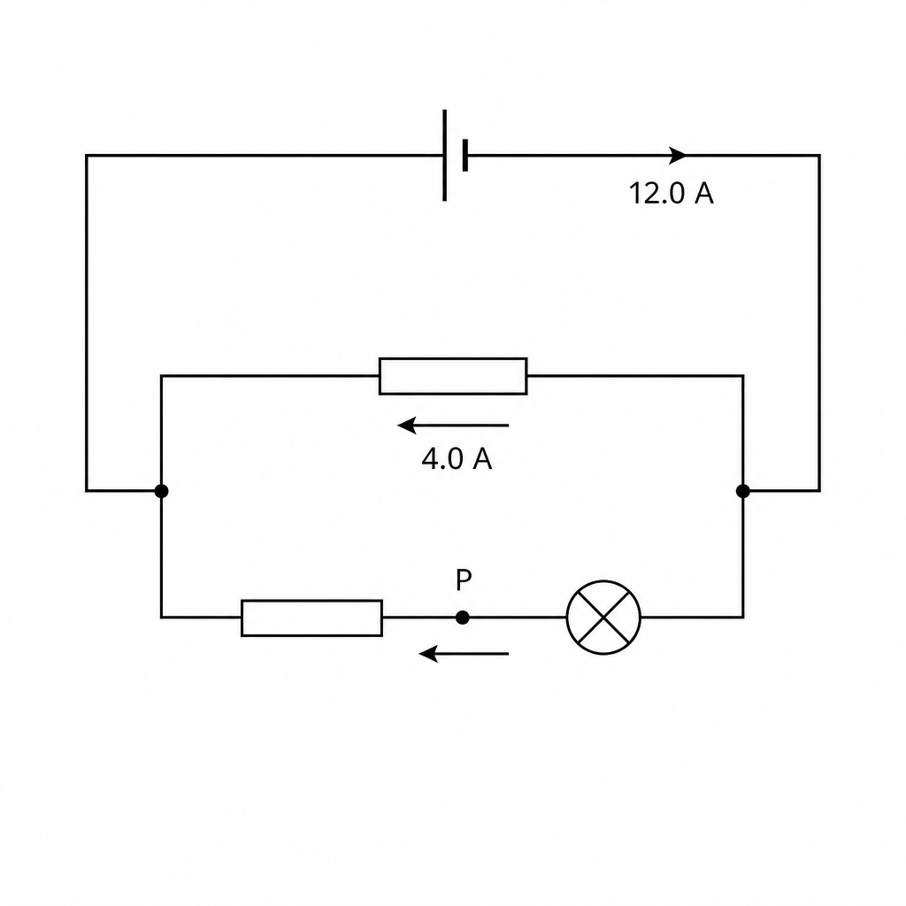 Circuit diagram showing a parallel circuit split