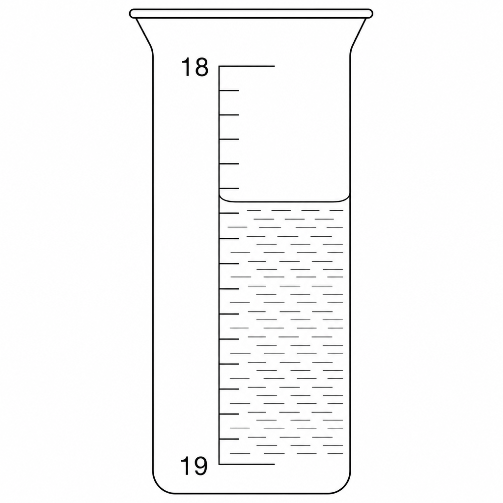 Inverted measuring cylinder scale