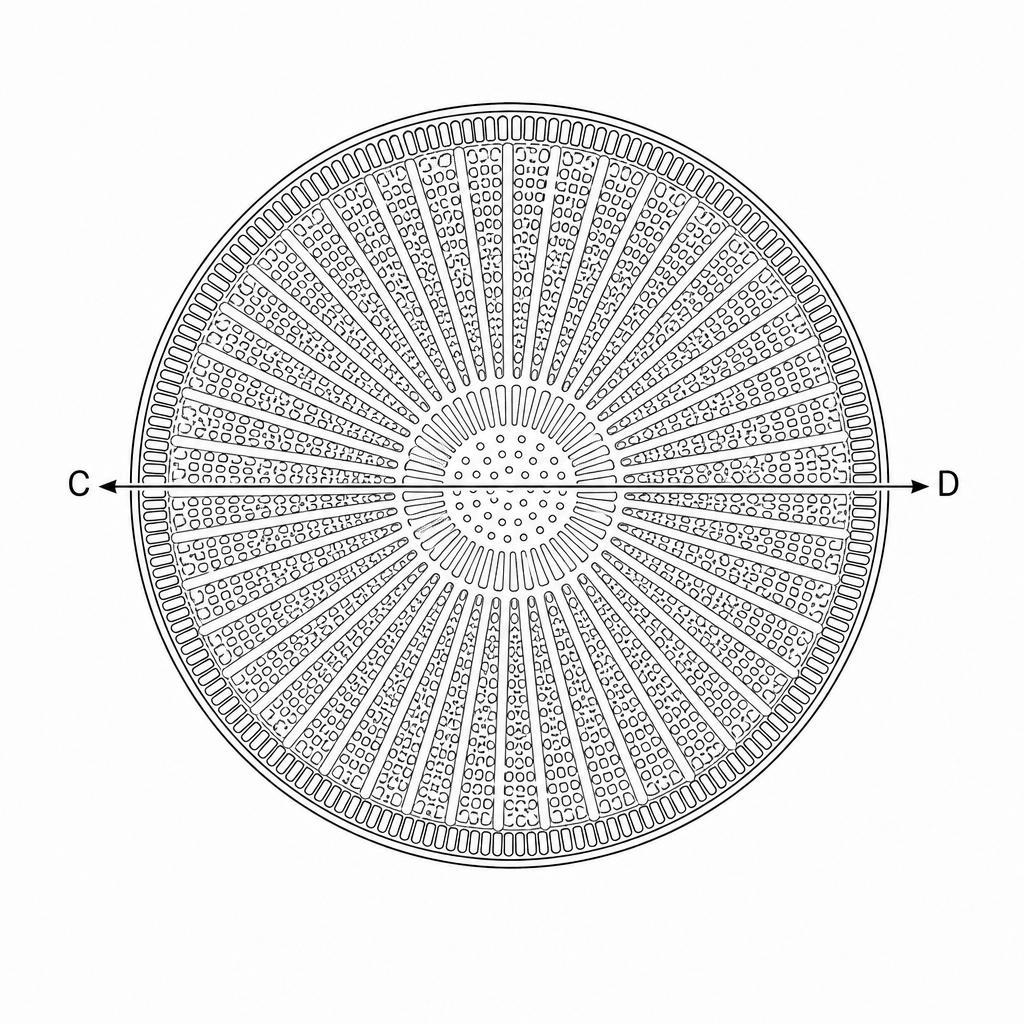 Microscope view of diatom cell