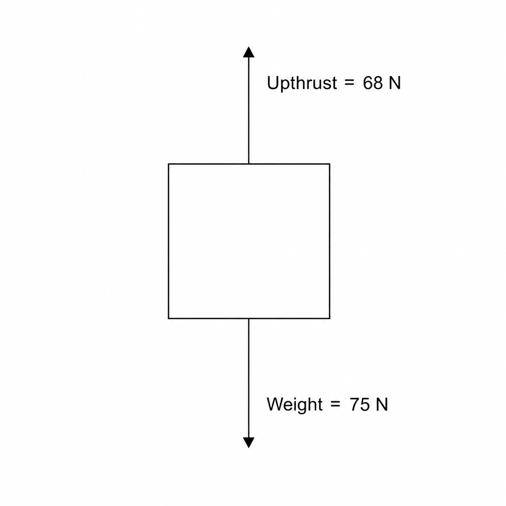 Figure 1: Vertical forces acting on an underwater research probe
