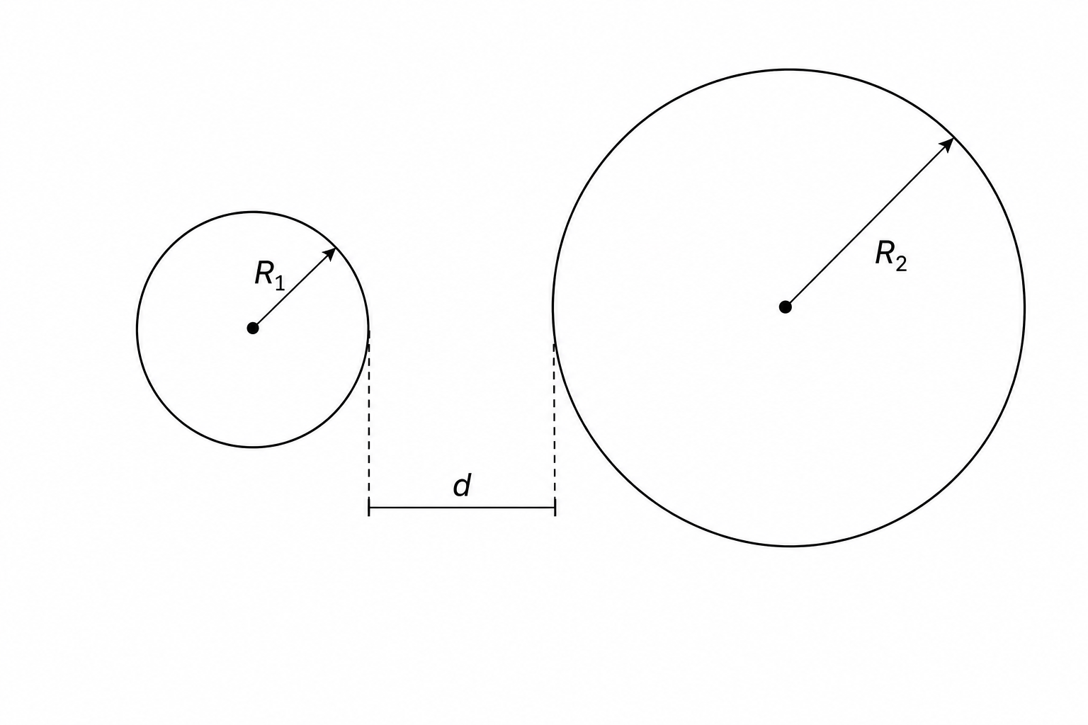 Two uniform spherical masses