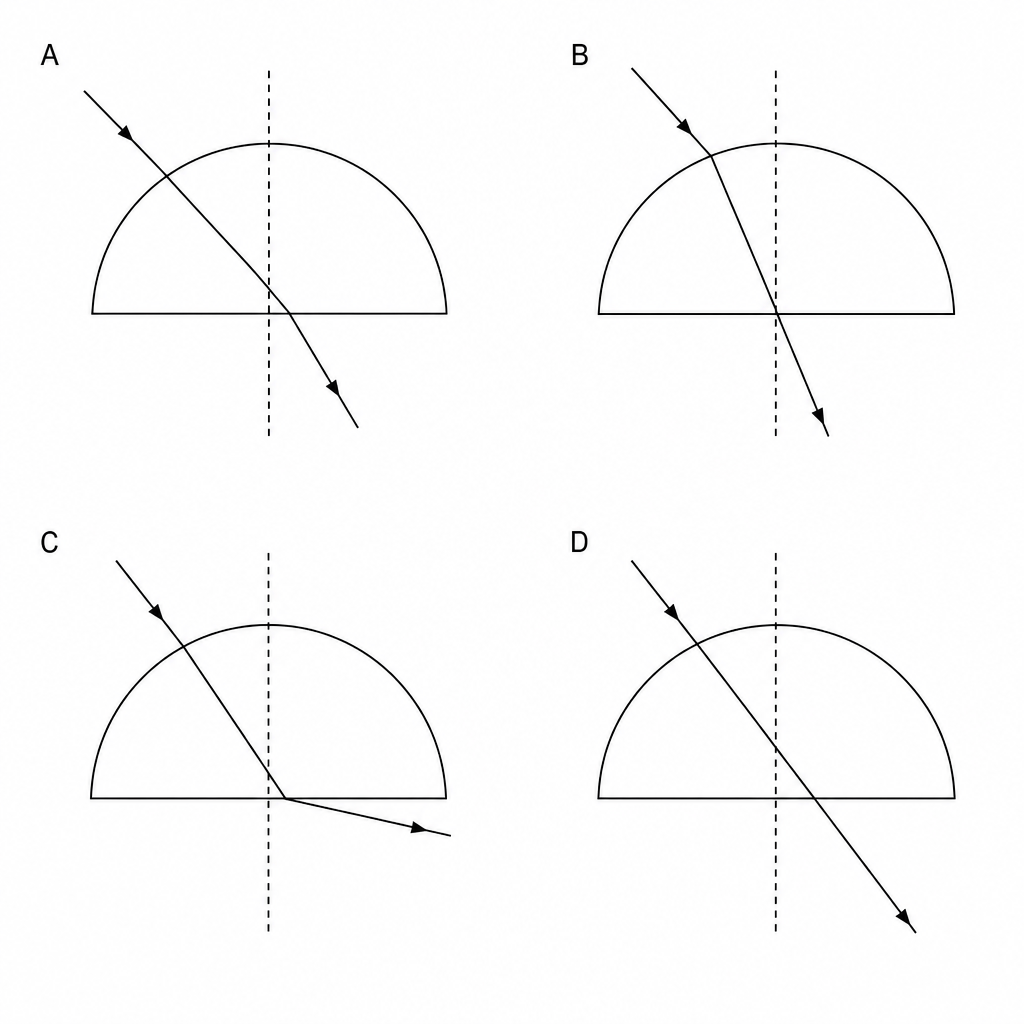 Semicircular glass block diagrams