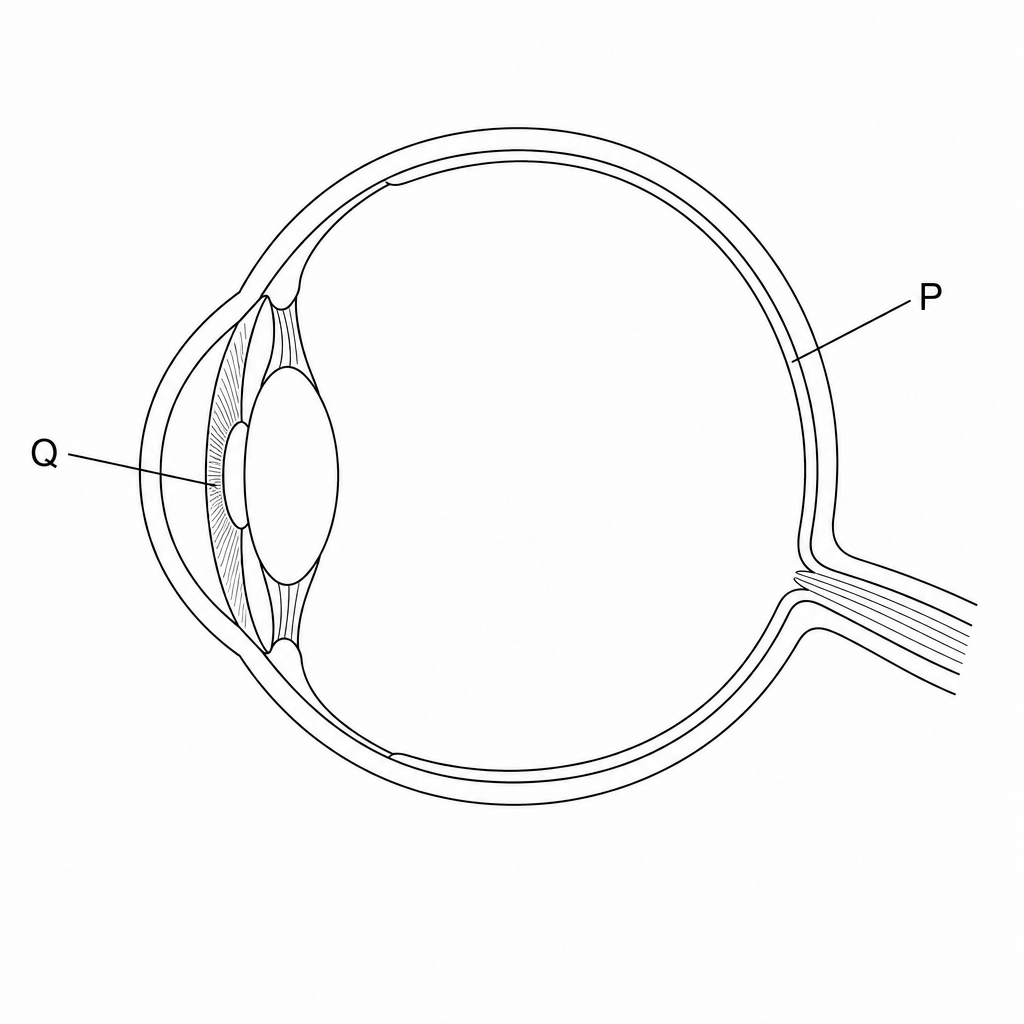 Figure 1: Simplified diagram of the human eye in cross-section.