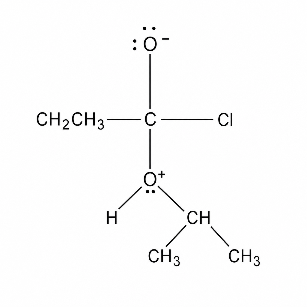 An intermediate in a nucleophilic addition-elimination reaction.