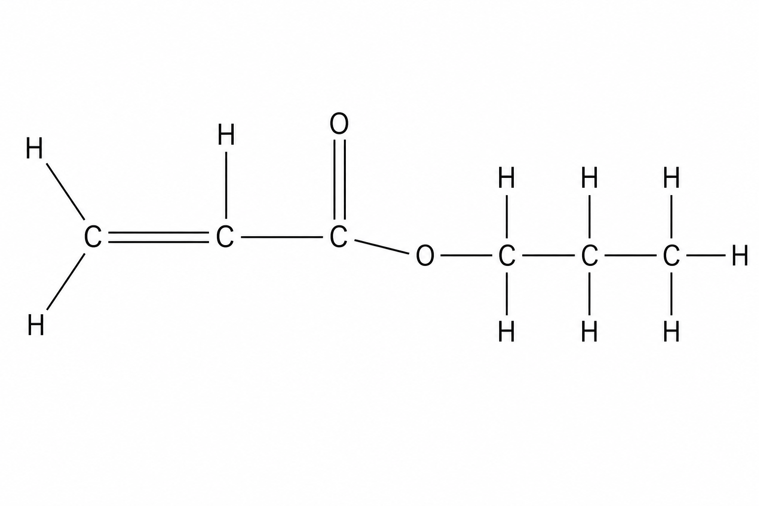 Displayed formula of Compound W (propyl acrylate)