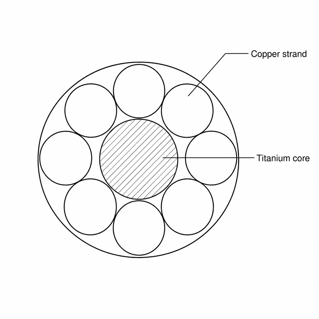 Cross-section of the micro-electrode cable