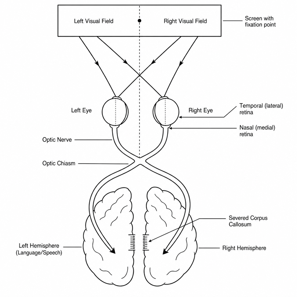 Split-Brain Visual Pathways