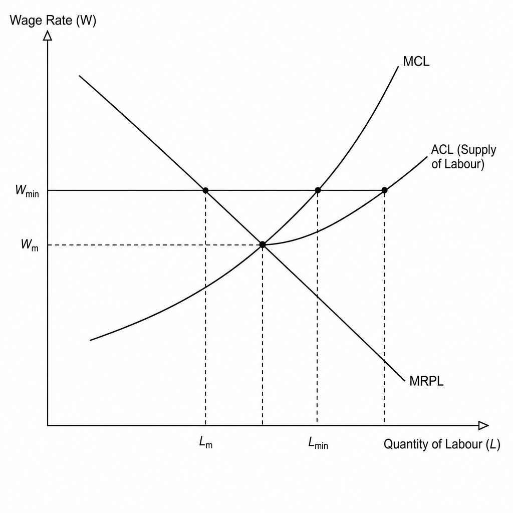 Monopsony Labour Market with Minimum Wage
