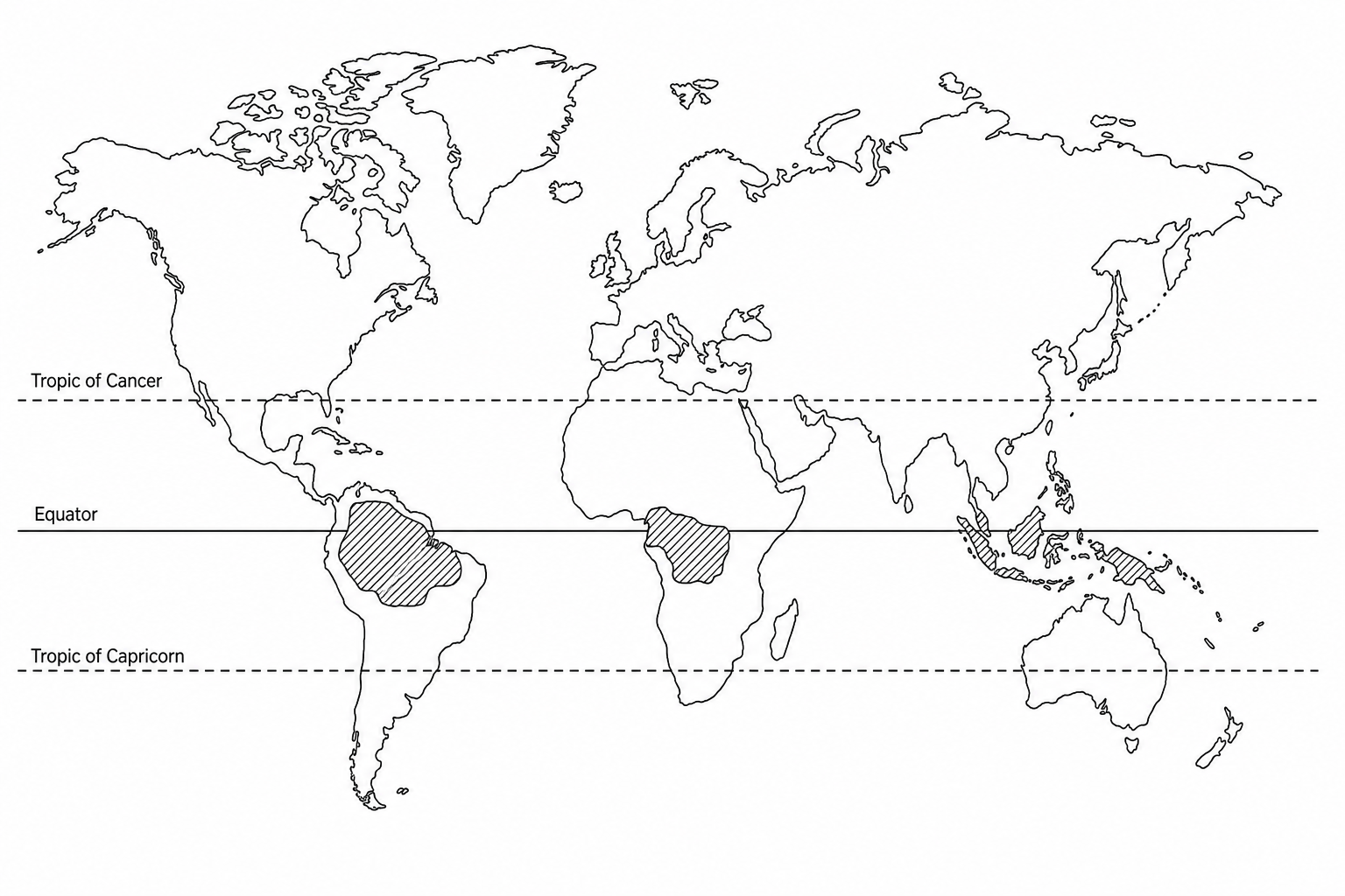 Figure 1: Global distribution of tropical rainforests