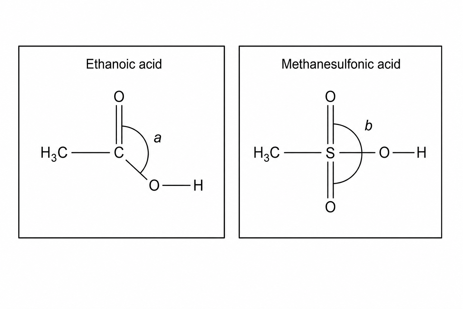 Ethanoic acid and Methanesulfonic acid