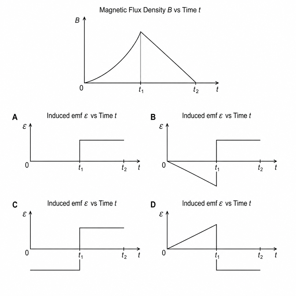 Magnetic field variation and options for induced emf
