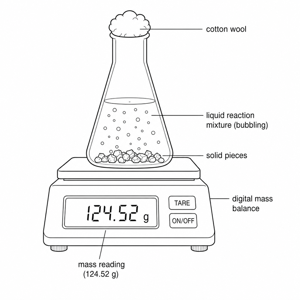 Experimental setup for monitoring mass loss