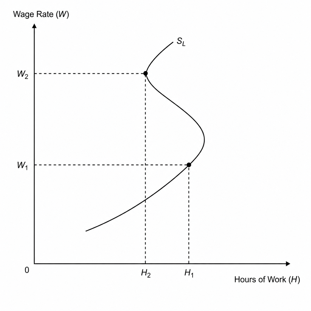 Individual's backward-bending labour supply curve