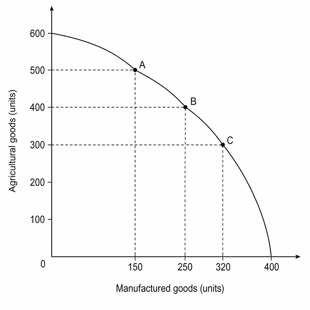 Figure 1: Production possibility frontier