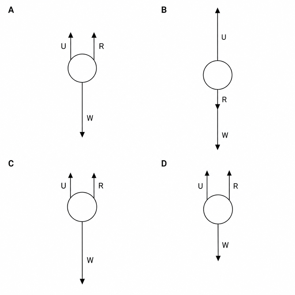 Hot-air balloon force diagrams