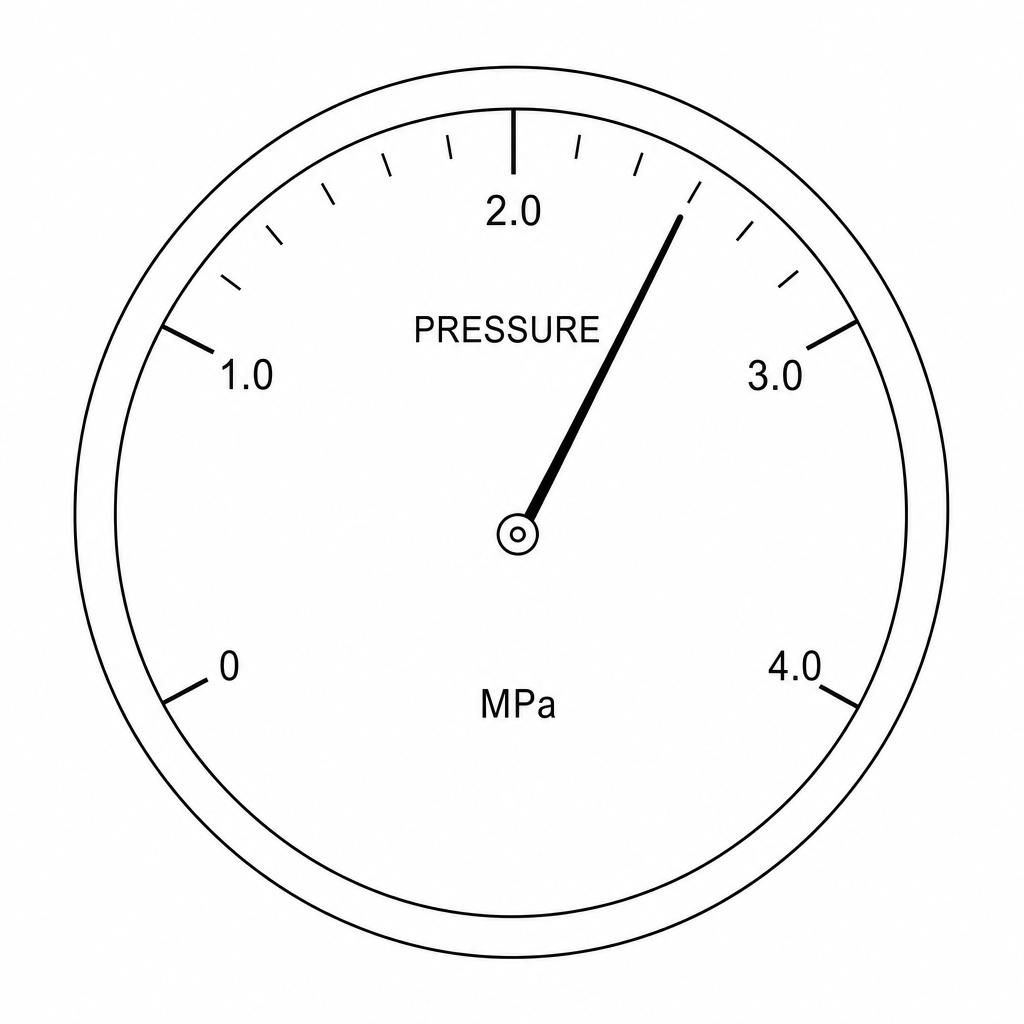 Figure 1: A circular pressure gauge dial.