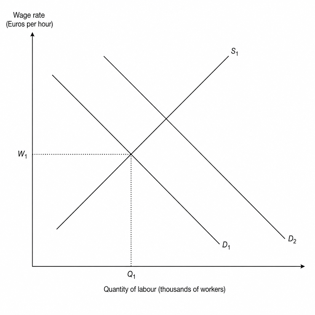 Figure 1b: A supply and demand graph for the agricultural labour market in Almería.
