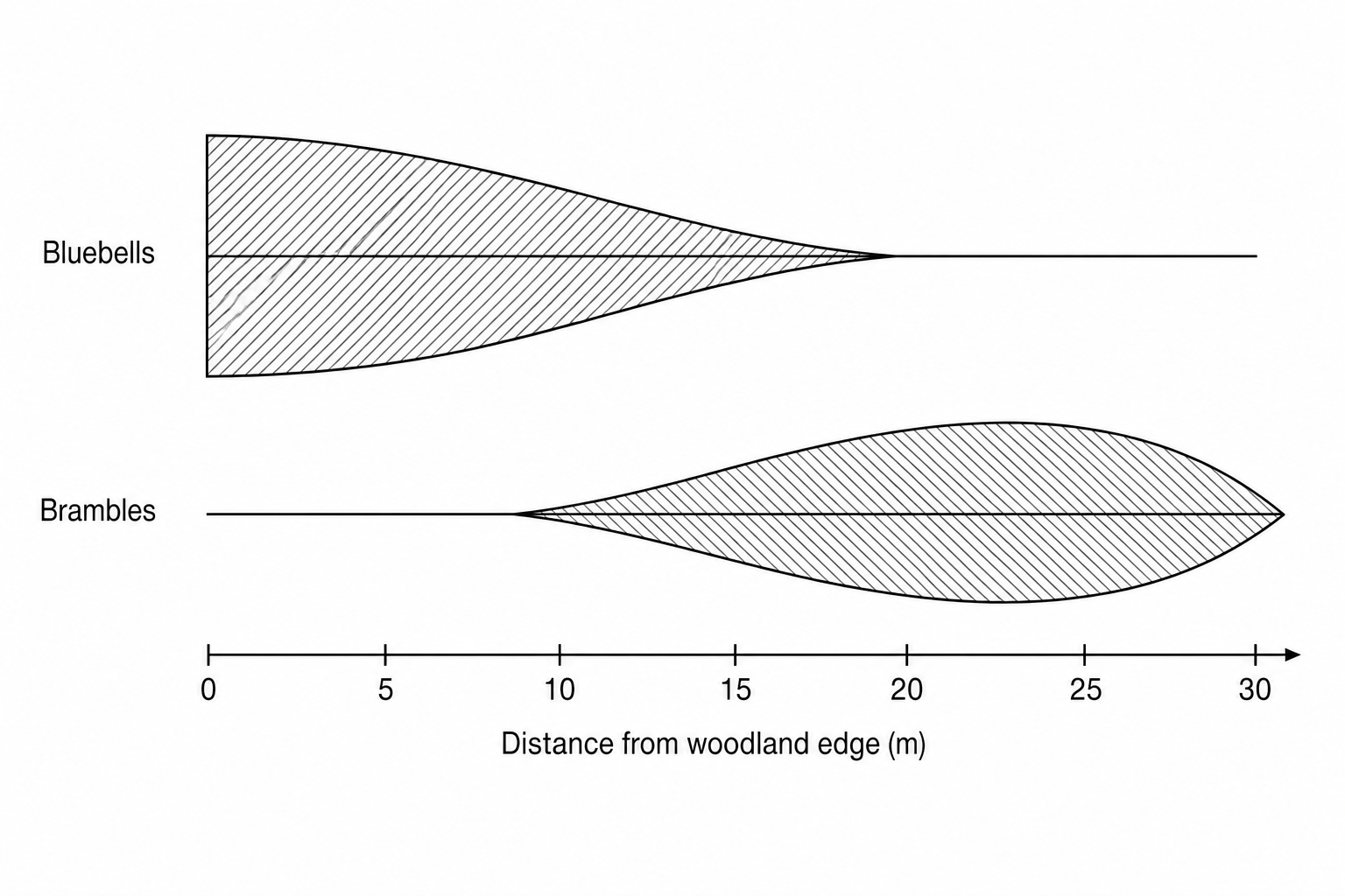 Kite diagram showing species distribution